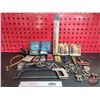 Image 1 : Grouping : Socker Holder; Headlight Bulbs; Hacksaw; LED Flex Lights; Pins; etc