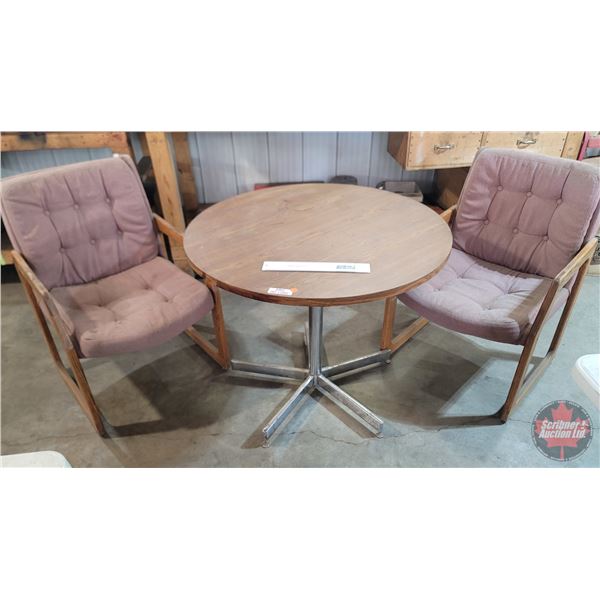 Table & 2 Chairs (Table Measures: 30"H x 36"Dia)