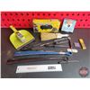 Image 1 : Grouping: Disposable Nitrile Gloves; Whisk Broom; Dust Pan; Shoe Horn; Metal Banding
