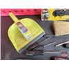 Image 2 : Grouping: Disposable Nitrile Gloves; Whisk Broom; Dust Pan; Shoe Horn; Metal Banding