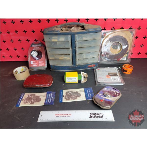 Grouping: Bench Top Organizer; LED Head Lamp; 2 Sided Tape; Magnetic Red Flasher; etc!