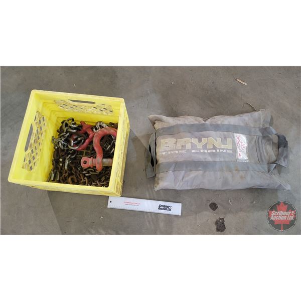 Grouping: 18" Tire Chains ; Set of 2 New Clevises ; Tire Chain Parts