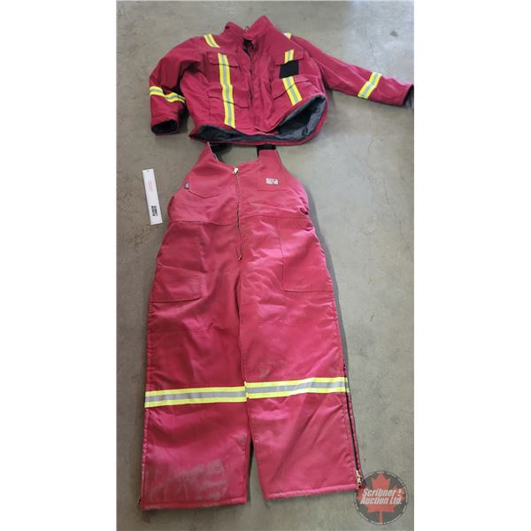 Insulated Overalls & Coat (Fire Retardant) "White Bear" (Both Size : 3XL)