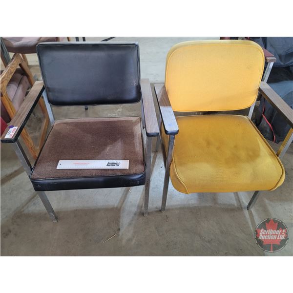 2 Metal Frame Arm Chairs