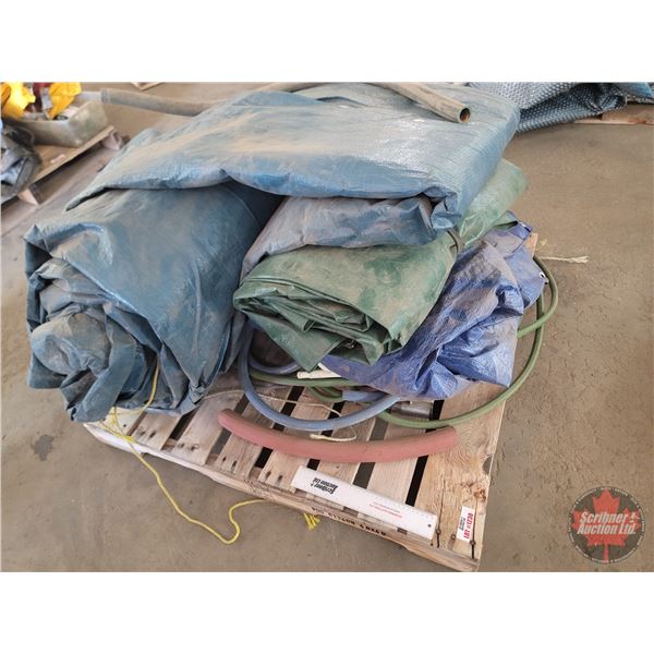 Grouping: Tarps - Variety ; Heater Hose; Extension Cord; etc