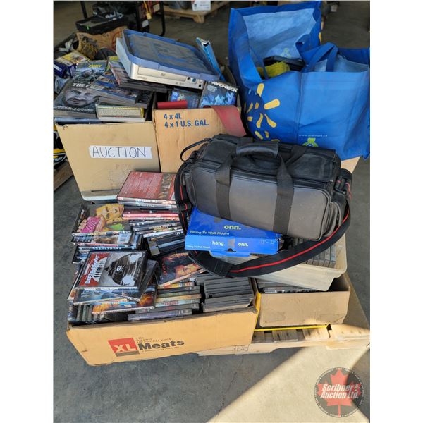 Pallet Lot ~ Grouping: DVDs (Large Variety/Selection) ; VHS (Variety) ;  TV/DVD Player & Camcorder