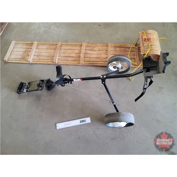 Golf Bag Carrier & 6ft Wooden Toboggan