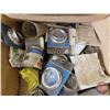 Image 10 : Pallet Lot ~ Grouping : Load Flags; Rain Suit; Peterbilt Steering Wheel; Chrome Light Bezels; Sirius
