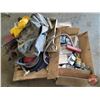 Image 3 : Pallet Lot ~ Grouping : Load Flags; Rain Suit; Peterbilt Steering Wheel; Chrome Light Bezels; Sirius
