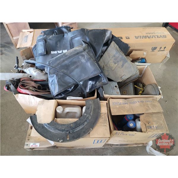 Pallet Lot ~ Grouping : Fluorescent Tubes; Bug Screens for Truck; RAM Winterfront; Windshield Washer