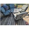 Image 1 : Patio Furniture Grouping : Chairs (4) & Glass Top Round Table (40"Dia)