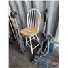 Image 2 : Grouping : Swivel Bar Chair; Kenmore Vac Cleaner; Laundry Rack & Clothing Rod