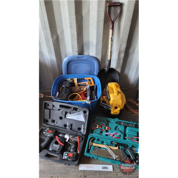 Tool Grouping : Dewalt Wet/Dry Vac; Cordless Drills; T-Handle Allen Keys; Wrenches; Socket Set; etc
