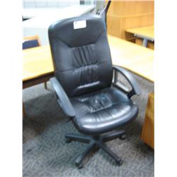 Black Leather Hiback Chair