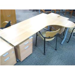 Maple L-shape Computer Desk