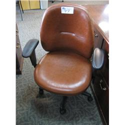 Brown Leather Multi Lever Task Chair