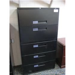 Global Black 5  Drawer Legal File Cabinet