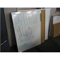 Stack Of White Boards And Cork Boards