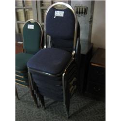 7 Blue Stacking Chairs