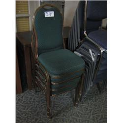 4 Green Stacking Chairs