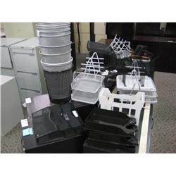 Lot Of Paper Trays & Garbage Cans