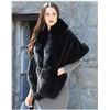 Image 1 : Ladies Black Mink Shawl Trimmed in Black Fox