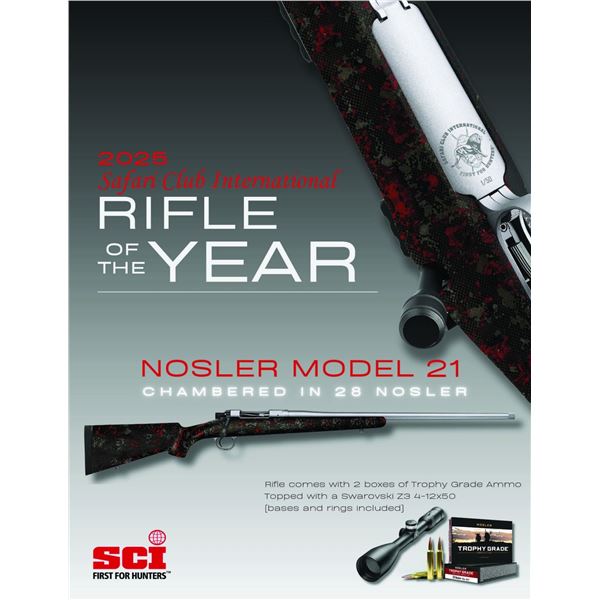 SCI Rifle of the Year Nosler Model 21 chambered in 28 Nosler w/ Swarovski Scope