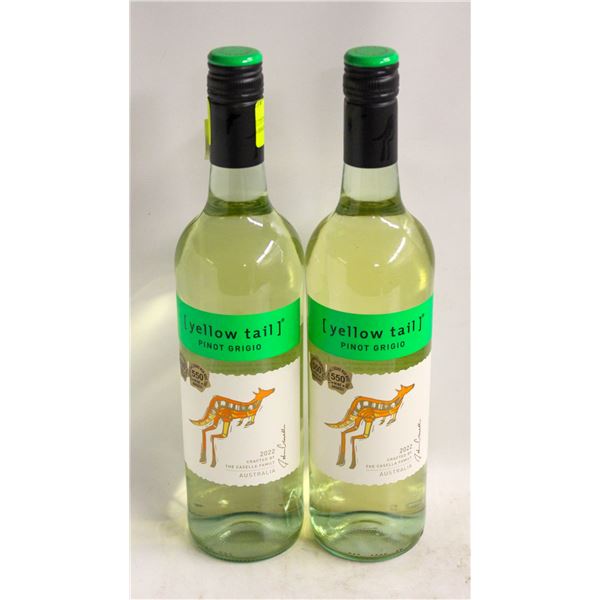 LOT OF 2-YELLOW TAIL 2022 PINOT GRIGIO 750ML 11.5%
