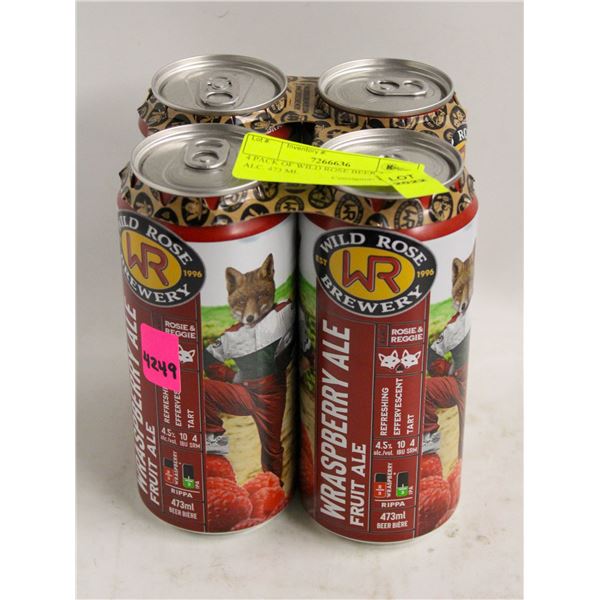 4 PACK OF WILD ROSE BEER 4.5% ALC. 473 ML