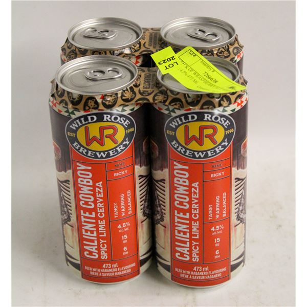 4 PACK OF WRASPBERRY ALE WILD ROSE 4.5% 473 ML