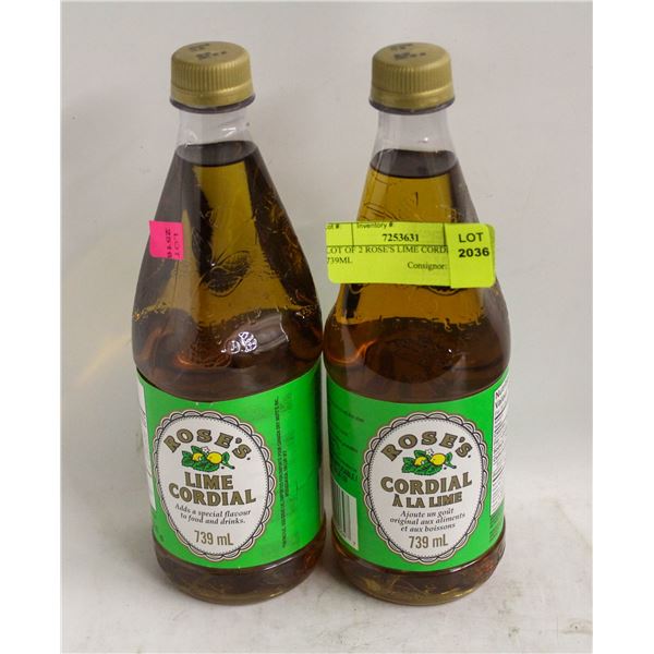 LOT OF 2 ROSE'S LIME CORDIAL 739ML