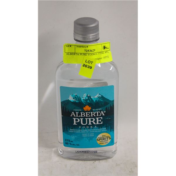 ALBERTA PURE VODKA 375ML 40%