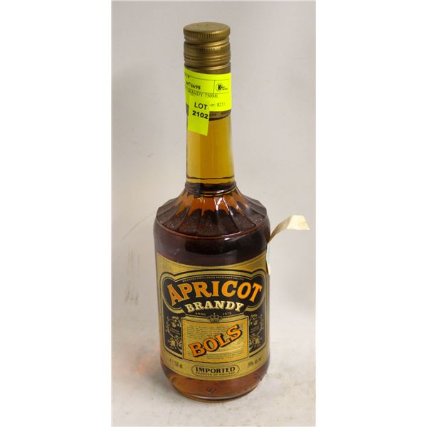 BOLS APRICOT BRANDY 750ML 24% ALCOHOL