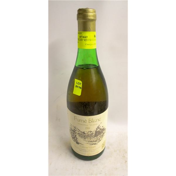 1981 FUME BLANC KELOWNA WHITE WINE 750ML 11% ALC
