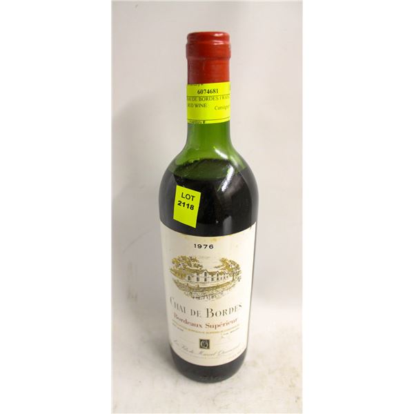 1976 CHAI DE BORDES FRANCE 750ML RED WINE 11.5%