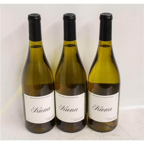 LOT OF 3 BOTTLES OF 2022 KIONA CHENIN BLANC 13.5%