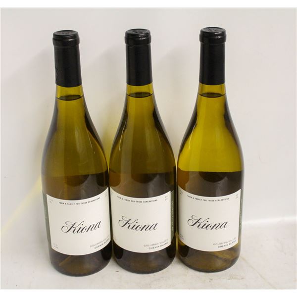 LOT OF 3 BOTTLES OF 2022 KIONA CHENIN BLANC 13.5%