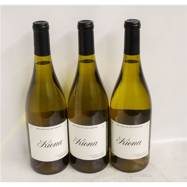 LOT OF 3 BOTTLES OF 2022 KIONA CHENIN BLANC 13.5%