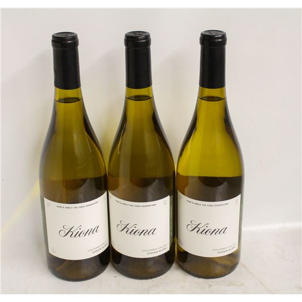 LOT OF 3 BOTTLES OF 2022 KIONA CHENIN BLANC 13.5%