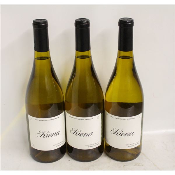LOT OF 3 BOTTLES OF 2022 KIONA CHENIN BLANC 13.5%