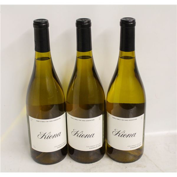 LOT OF 3 BOTTLES OF 2022 KIONA CHENIN BLANC 13.5%