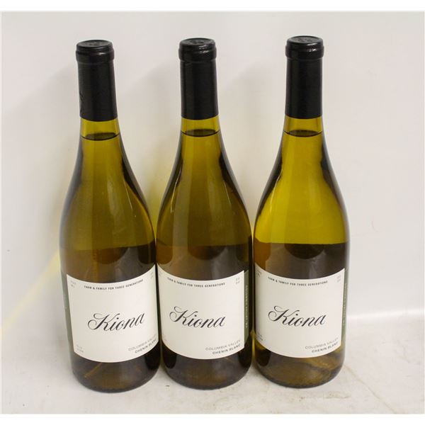 LOT OF 3 BOTTLES OF 2022 KIONA CHENIN BLANC 13.5%