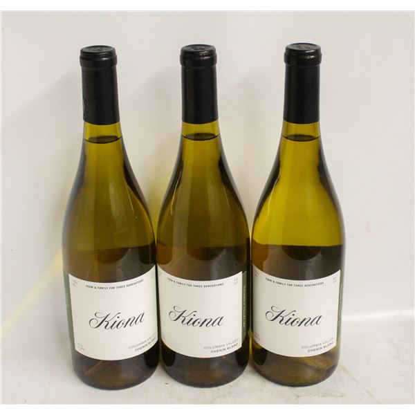LOT OF 3 BOTTLES OF 2022 KIONA CHENIN BLANC 13.5%