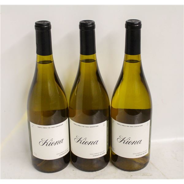 LOT OF 3 BOTTLES OF 2022 KIONA CHENIN BLANC 13.5%