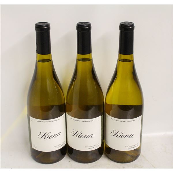 LOT OF 3 BOTTLES OF 2022 KIONA CHENIN BLANC 13.5%