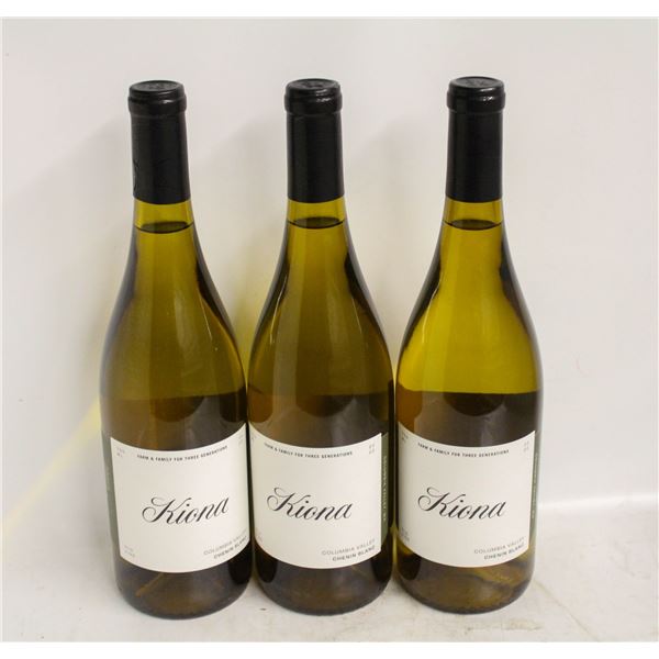 LOT OF 3 BOTTLES OF 2022 KIONA CHENIN BLANC 13.5%
