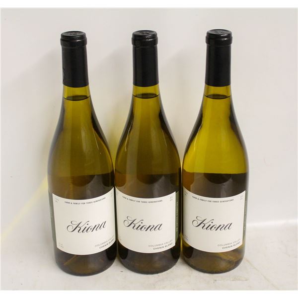 LOT OF 3 BOTTLES OF 2022 KIONA CHENIN BLANC 13.5%
