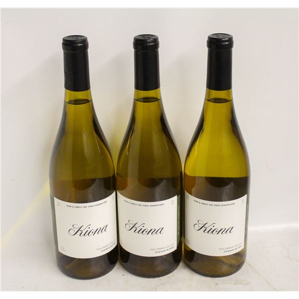 LOT OF 3 BOTTLES OF 2022 KIONA CHENIN BLANC 13.5%