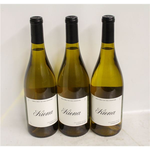 LOT OF 3 BOTTLES OF 2022 KIONA CHENIN BLANC 13.5%