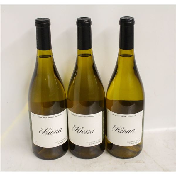 LOT OF 3 BOTTLES OF 2022 KIONA CHENIN BLANC 13.5%